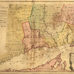 1766 MAP von Connecticut DIGITAL DOWNLOAD Britische Kolonie von Connecticut Colonial America