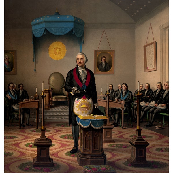 President George Washington MASTER MASON FREEMASONRY Vintage Digitally Remastered Fine Art Print / Poster Digital Download