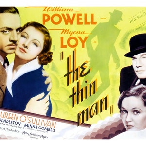 The THIN MAN William Powell Myrna Loy Movie Theater Vintage Digitally Remastered Printable Digital Download