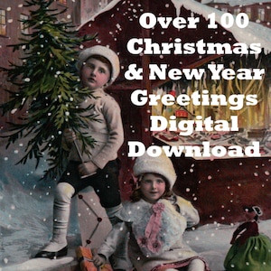 Vintage CHRISTMAS Cards DIGITAL DOWNLOAD - 162 Vintage Postcard Images of Vintage and Antique Holiday Postcards