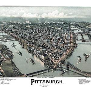 Pittsburgh Pennsylvania 1902 Vogelperspektive Panoramakarte digital remastered Poster digitaler Download