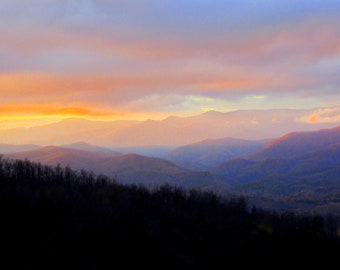 Blue Ridge Mountains, BRP, Wall decor, Smokey Mts, Sunset, Landscape, Photography, Mountain Sunset, North Carolina,Wall Art