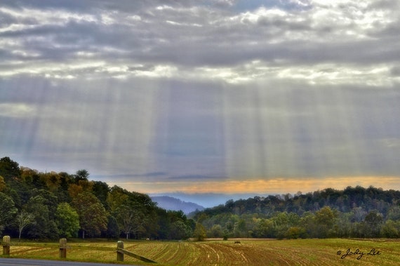 Sun Rays Landscape Photographynature Printclouds Country | Etsy