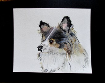 Papillon Watercolor Original Painting