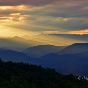 Blue Ridge Mountains, Sunset, North Carolina, Smoky Mountains, Smokey Mountain, ,Mountain sunset, Landscape Photography,Wall Art, Home decor