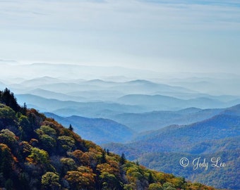 Blue Ridge Mountains, Mountain Photograph,Fall, Autumn, Smoky Mountains, North Carolina, BRP, Landscape Photography, Nature, Wall art
