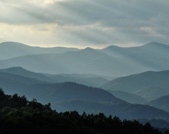 Blue Ridge Mountains, Landscape, Nature Photography, Wall Art, North Carolina, 12 x 36,Mountains photograph,Smoky Mountains