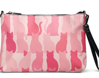 Pink Cats Crossbody Purse