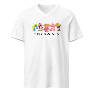 Jaren 80 Dolls FRIENDS-T-shirt met V-hals