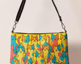 Bright Cats Crossbody Purse