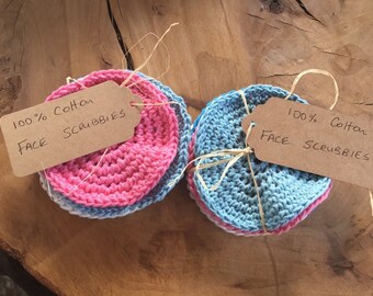 Eco friendly reuseable face scrubbies 100% cotton