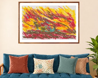 Oil Pastels Abstract #3 - Fine Art Giclée Print
