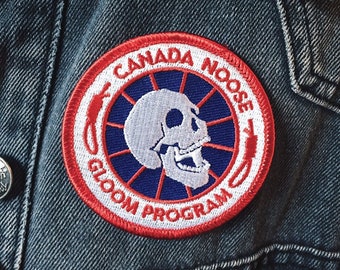 Canada Noose Gloom Program Patch // iron-on embroidered patch // tri-color red navy white //  from Mod Evil