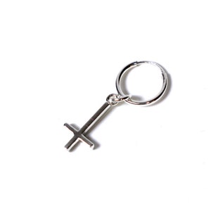 The Gabriel Earring // in solid sterling silver or 14k gold vermeil // inverted cross dangle earring // sold individually