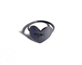 NOPE // Anti-Valentine Ring // hand fabricated ring with stamped text // bronze or sterling silver // from Mod Evil