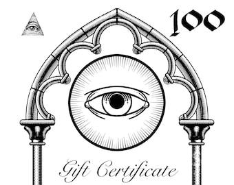 Mod Evil Gift Certificate // Instant Download printable card // this gift credit is for 100 USD  // last minute handmade gift