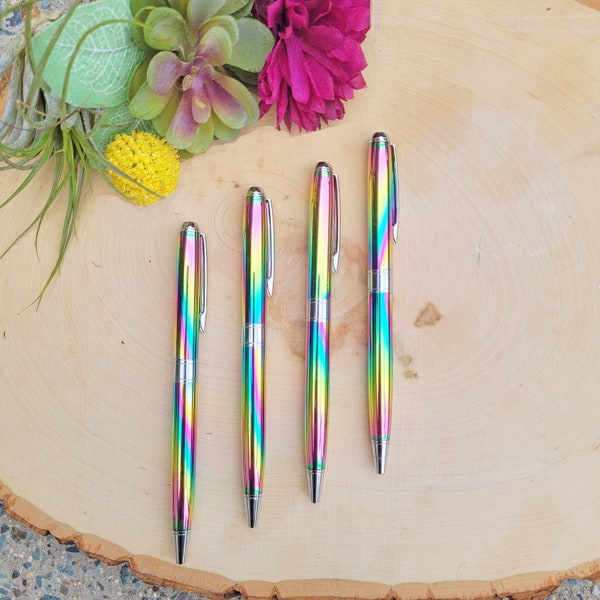 Rainbow Ballpoint Pen | Rainbow Metal Pen | Colorful Pen | Stationery Pen | Writing Pen with 1mm ballpoint | Colorful Stationery Pens