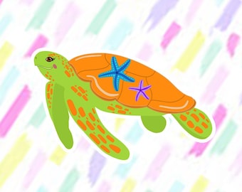 Sea Turtle Sticker | Waterproof Vinyl Decal for Laptop, Car