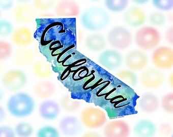Blue California Sticker | Waterproof Vinyl Decal for Laptop, Car