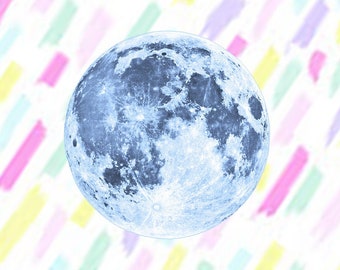 Full Moon Vinyl Sticker | Laptop Decal, Astrology Gift