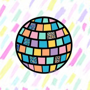 Disco Ball Sticker | Rainbow Disco Glitter Ball | Holographic Disco Ball | Prism Sticker | Shiny Colorful sticker