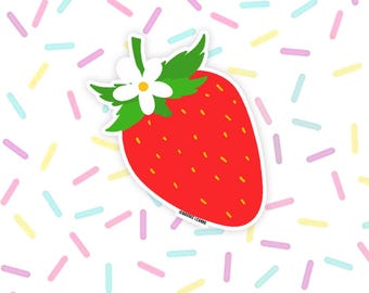 Strawberry Vinyl Sticker | Waterproof Laptop Car Decal