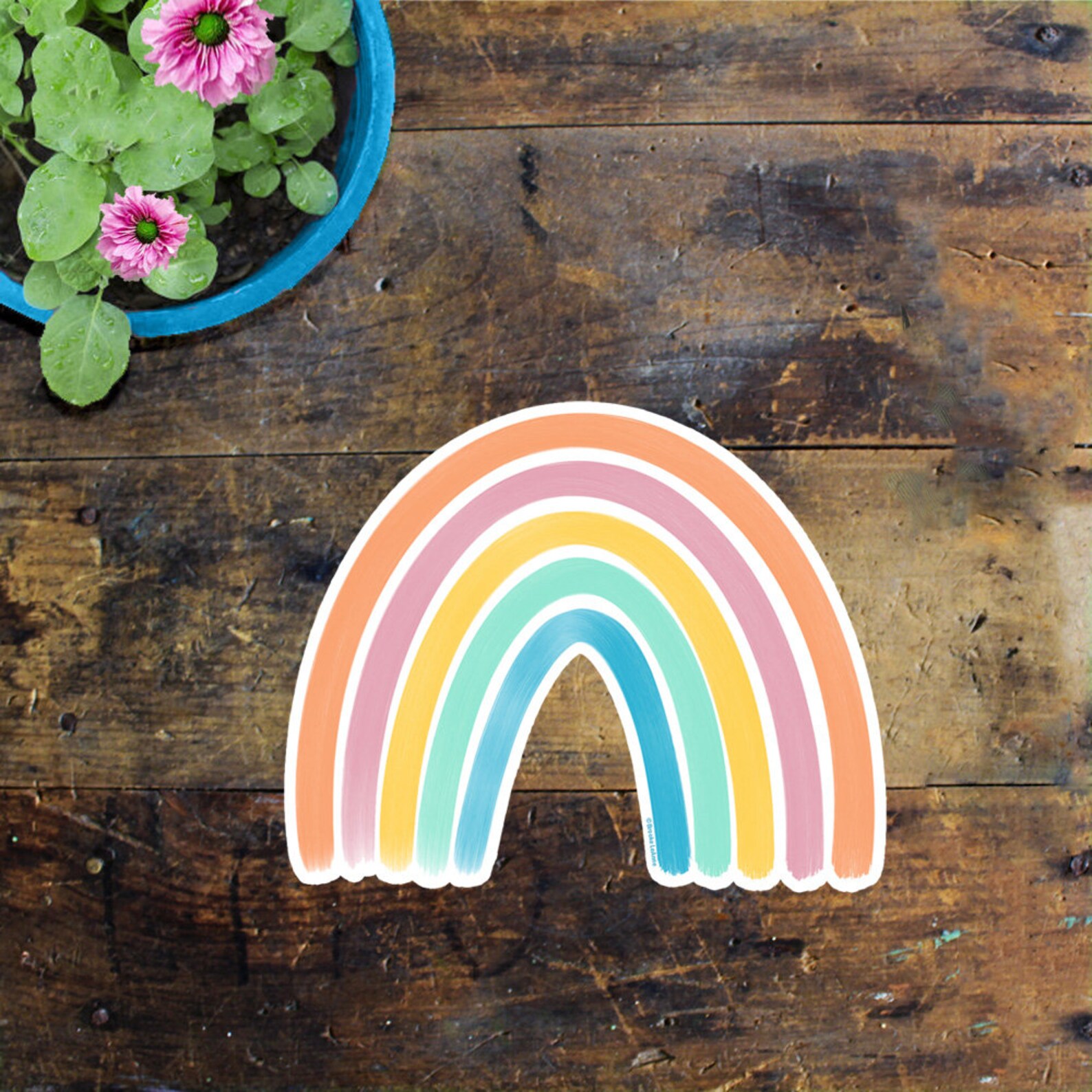 Rainbow Sticker Decal Laptop Vinyl Stickers Car Decal Etsy