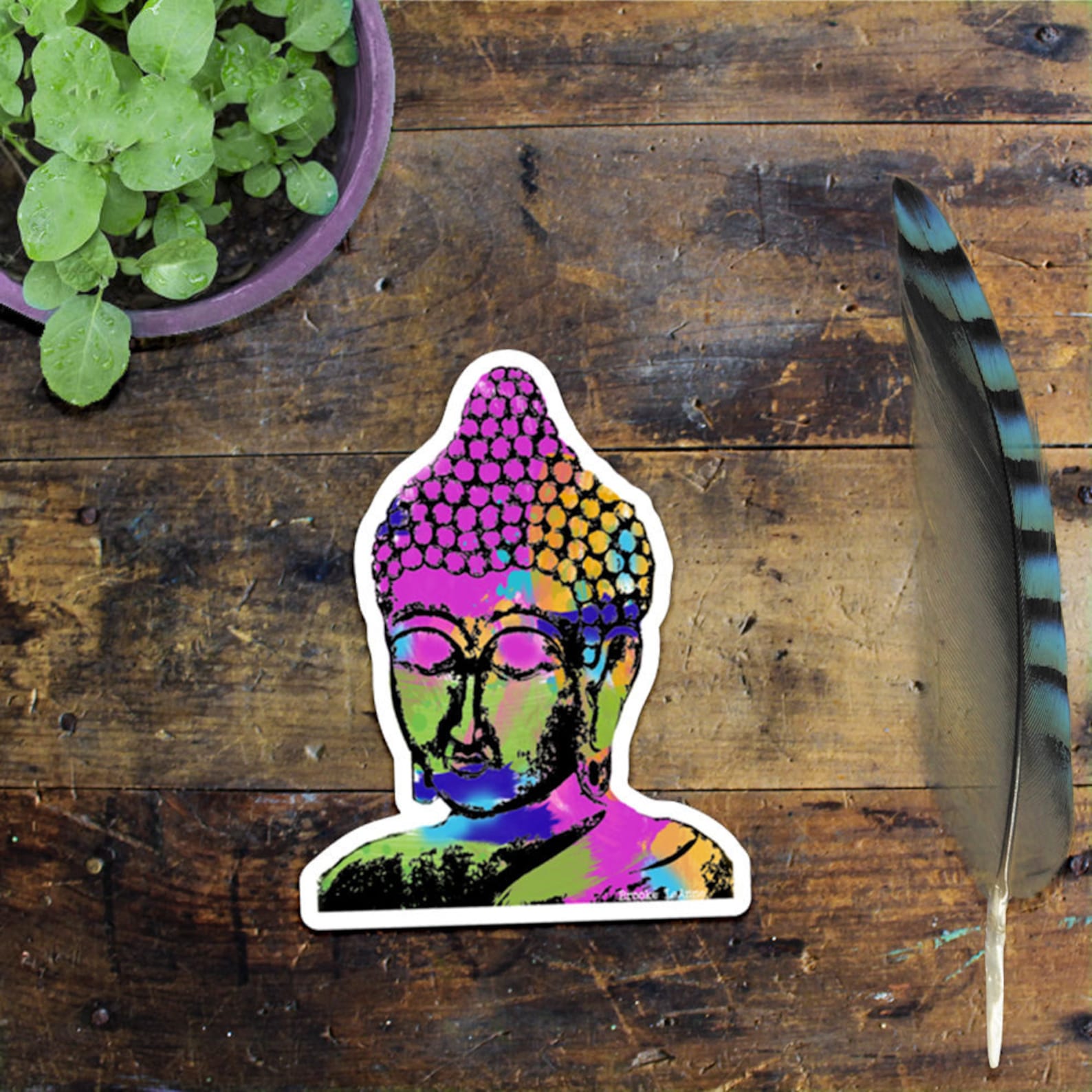 Buddha Sticker Decal Laptop Vinyl Stickers Laptops Car Etsy