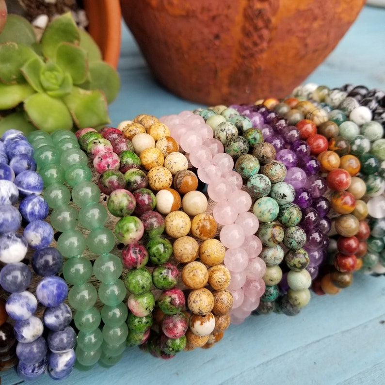 Crystal Stacking Bracelets 6mm. Genuine Crystal Bracelets. Etsy