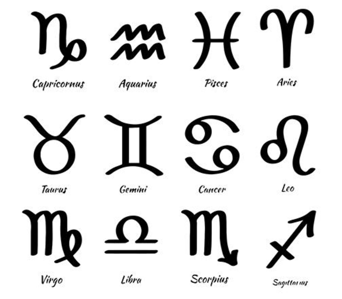 Zodiac Signs Vinyl Decal Car Decal Laptop Sticker Etsy