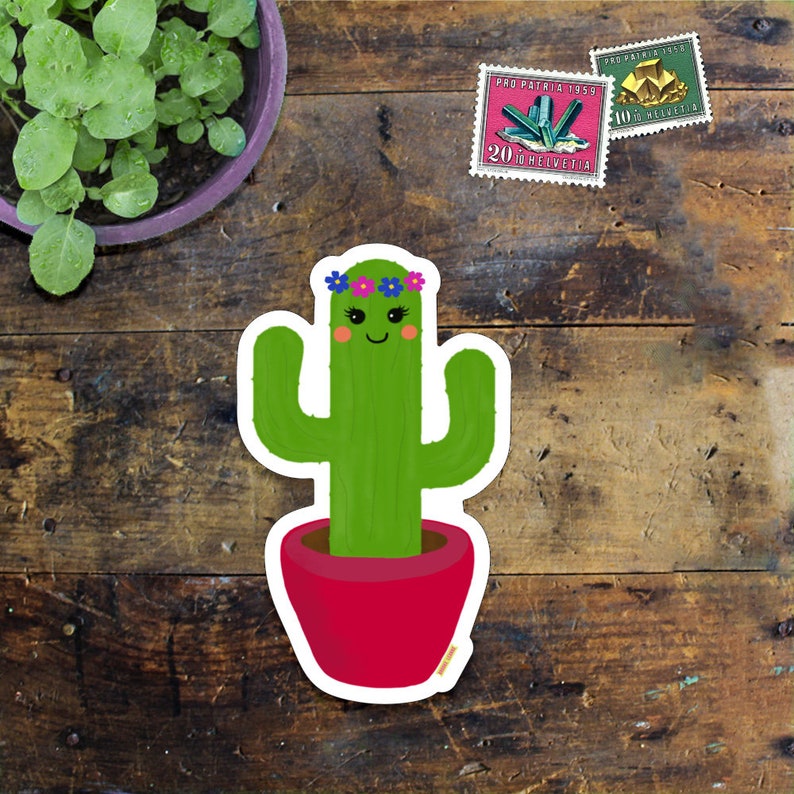 Cactus Sticker Decal Vinyl Stickers for Laptop Car Decals Etsy