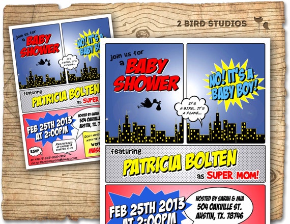 Superhero Baby Shower Invitation Superhero Invitation Boy Baby