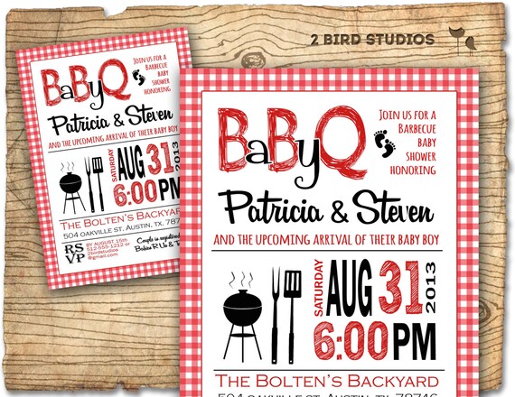 Baby shower invitation - Barbecue BaBy Q baby shower invite- DIY coed barbecue couples shower printable invite Il_570xn