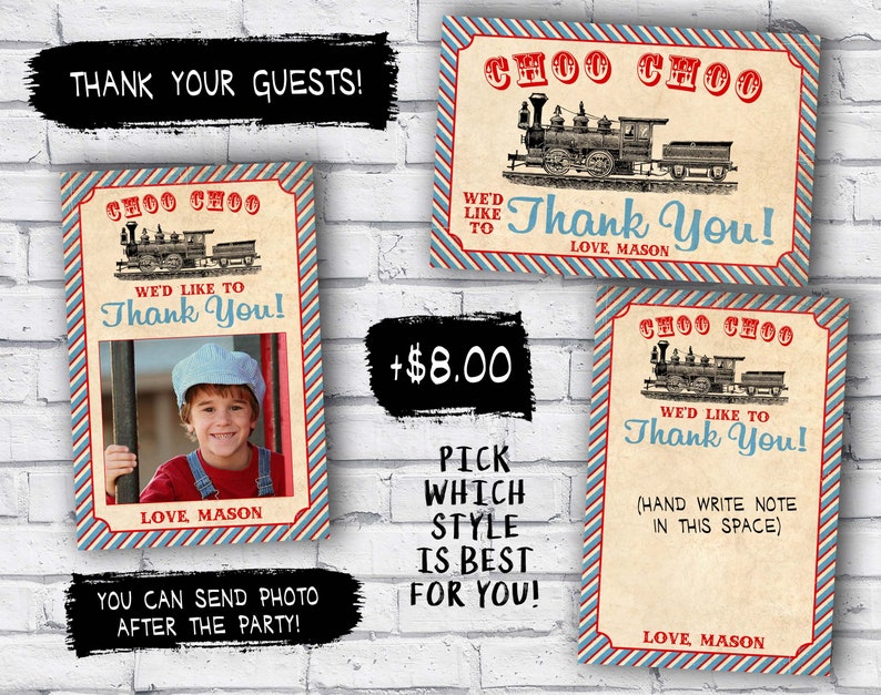 Train ticket invitation for birthday party Vintage Train invitation DIY printable invitation invite
