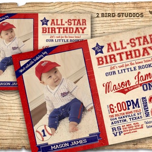 Invito di baseball / Invito alla festa di compleanno di baseball / Invito alla carta di baseball vintage / Inviti di baseball per la festa di baseball che STAMPI TU