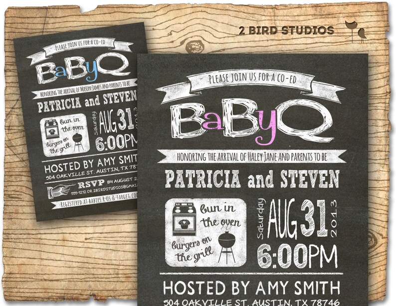 Baby Q Shower Invitation Coed Invite Bbq Diy Printable