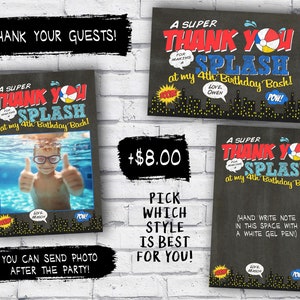 Pool party invitation Pool party birthday invitation Chalkboard pool party invitation Superhero pool party PDF printable pool invite image 3