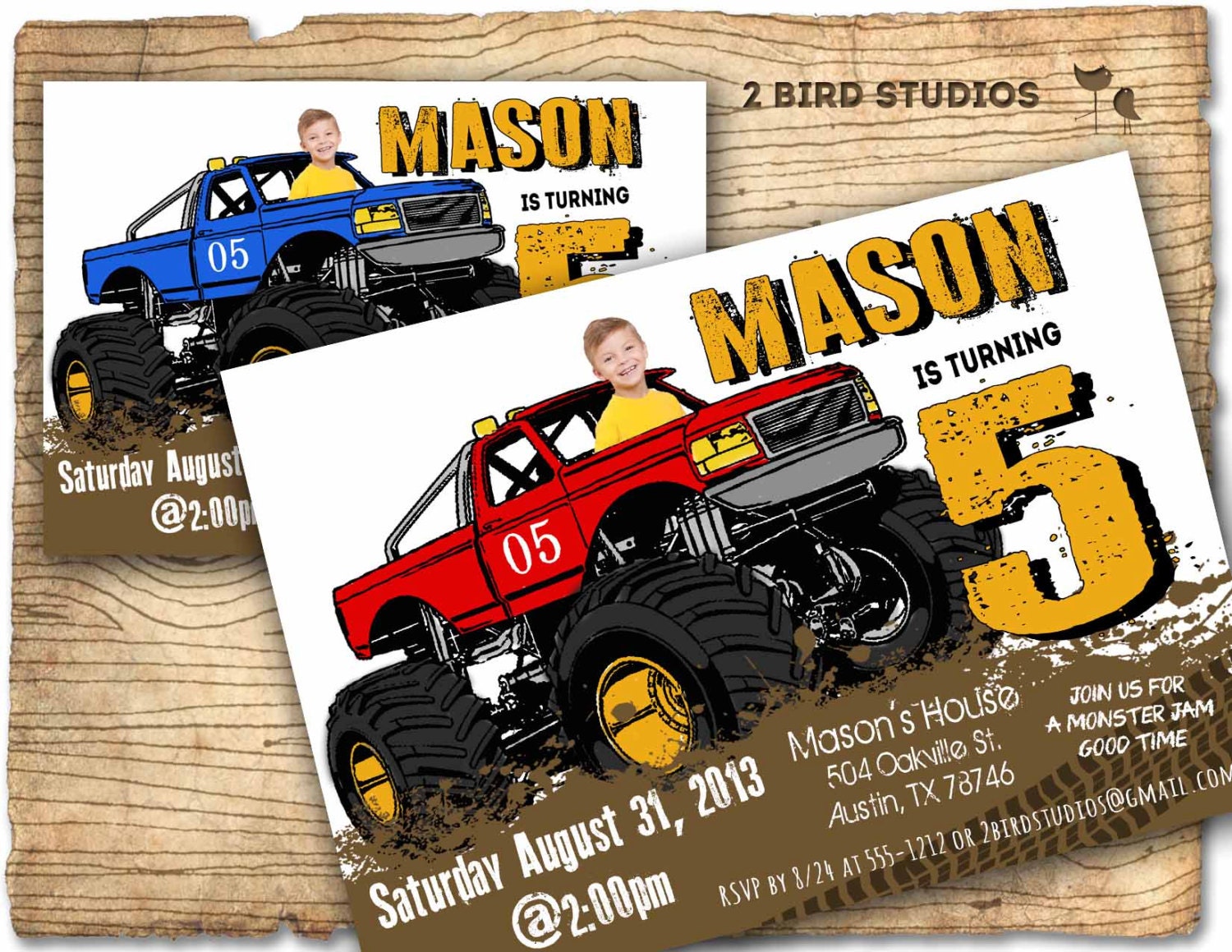 Monster Truck Invitation Monster Truck Party Invite Diy Etsy