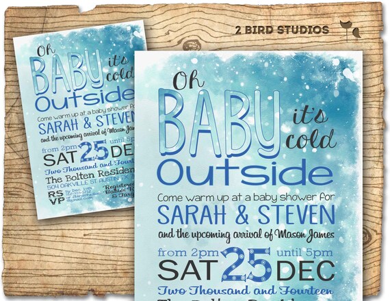 Oh baby shower invitation - Winter baby shower invitation - Boy baby shower - Christmas baby shower - DIY printable invitation for winter Il_570xn