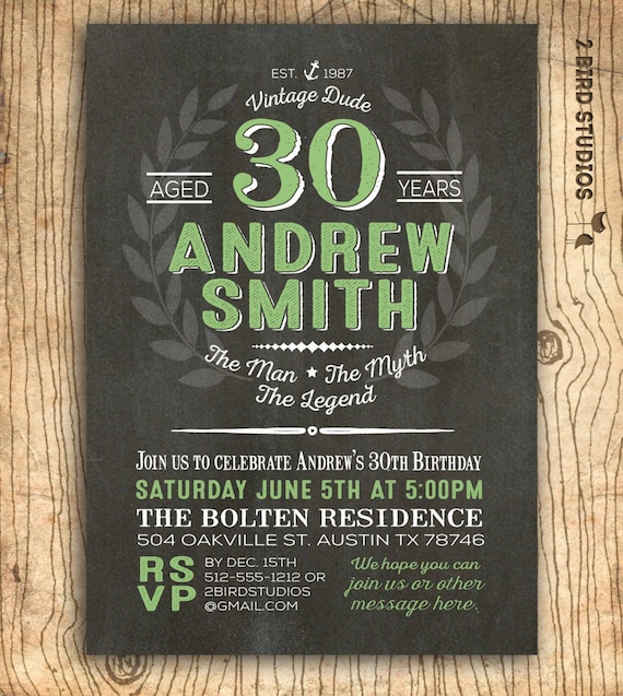 30th birthday invitation for men surprise 30th birthday party