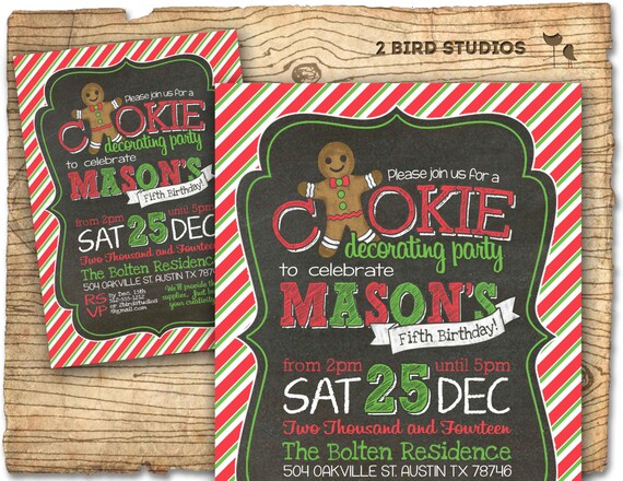 Cookie decorating party invitation - Milk and cookies birthday invitation - Christmas cookie decorating invitation - birthday invitation Il_570xn