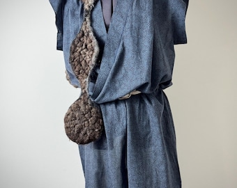 Looping the Loops | upcycled crochet scarf in wool and mohair