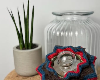 Upcycled Scrunchie- Crochet Hair Accessory from Socks & Yarn Leftovers