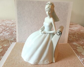 Wedding figurine,vintage wedding,porcelain bridal figurine