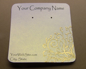 20 Golden Scroll Jewelry Display cards, Customize Embossing in Any Color