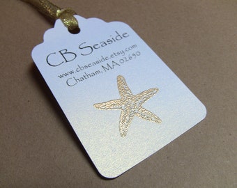 10 Business Gift Tags, Product Gift Tags, Professional Packaging, Text Printed with Your Company Info, Customize Your Colors