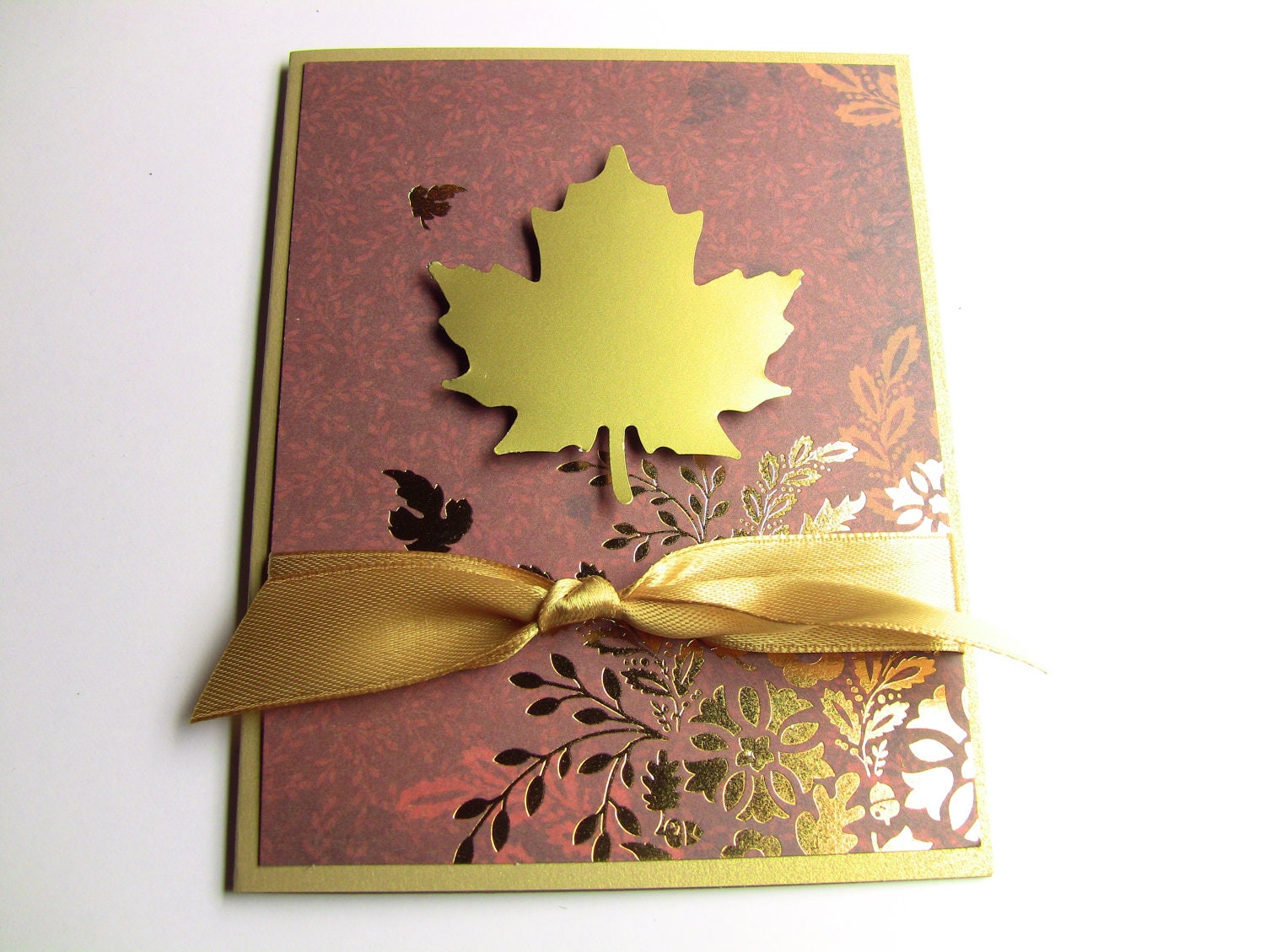 Handmade Thanksgiving Card Fall Card Autumn Card Golden | Etsy