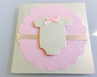 5 Onesie Baby Shower Invitation, Thank You, or New Baby Announcement Cards, Baby Girl Pink