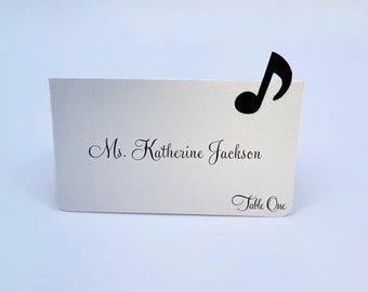 10 Music Note Place Cards, Musical Party Escort Cards, Musical Notes Escort Cards, Music Cards, Customize Your Fonts