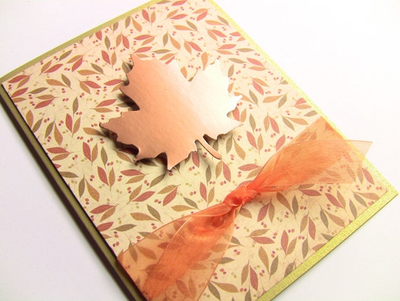 Handmade Thanksgiving Card Fall Card Autumn Card Copper - Etsy